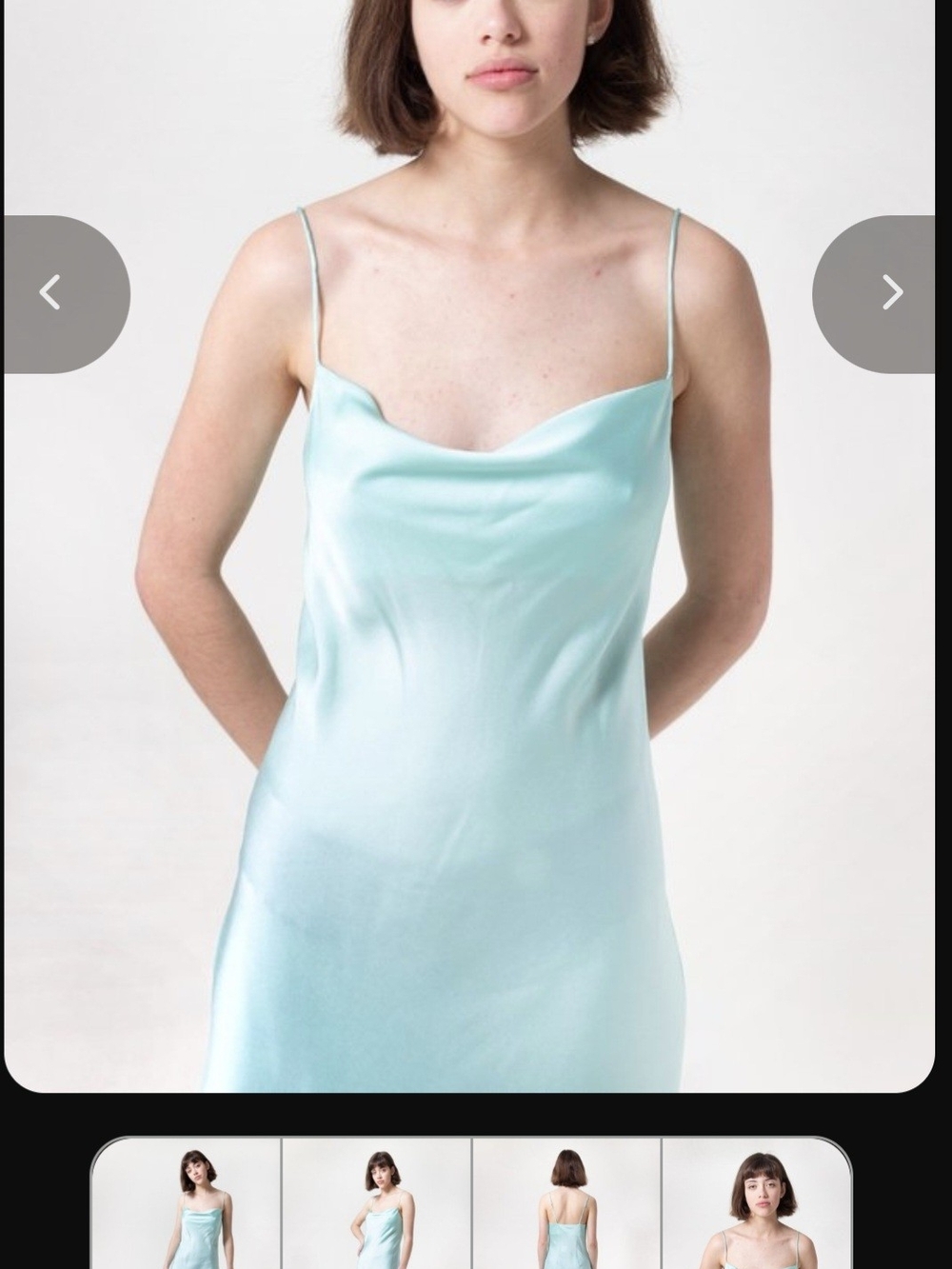 The Fifth Label Light Aqua Satin Cowl Slip Dress